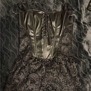 ‘Deathly Design’ Black Gothic Lace Corset